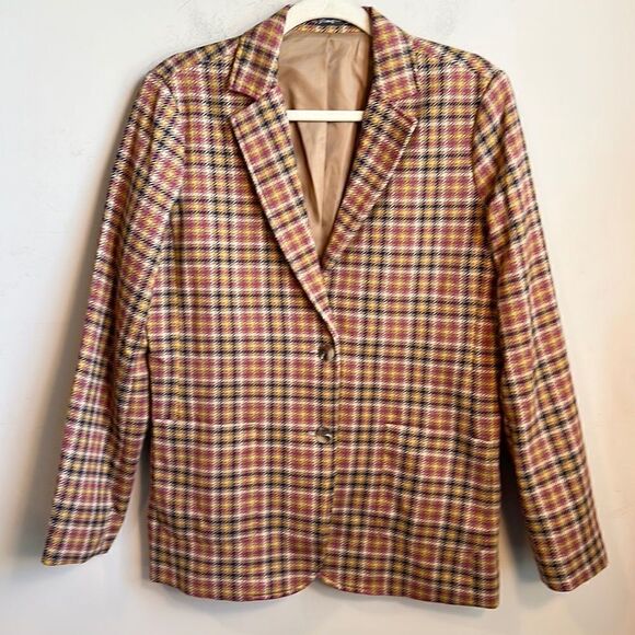 J. McLaughlin Aubrey Brown/Multi Tattersall Jacket M - Picture 1 of 7